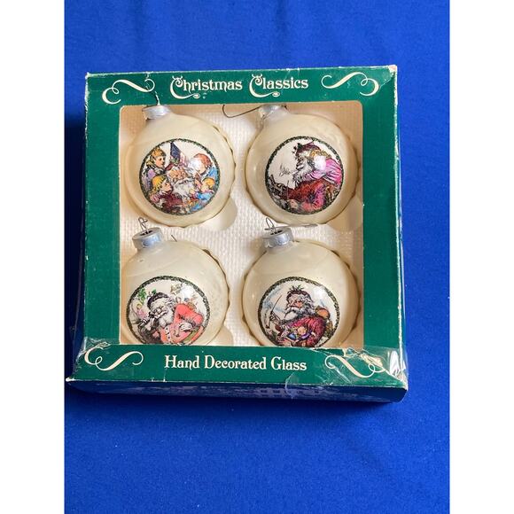 VTG Corning Christmas Classics Hand Decorated Glass Ornaments (4) - Picture 3 of 14